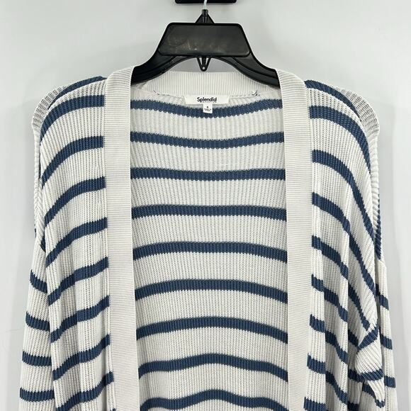 Splendid Collection Women's Luna Stripe Cardigan - Blue/White - Small - NWT - Picture 2 of 6